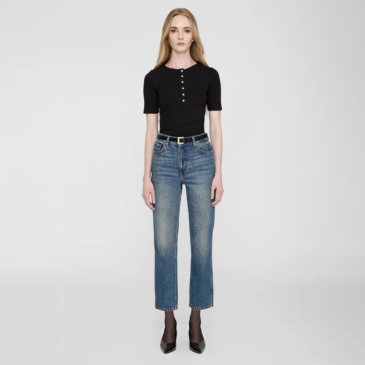 Anine Bing ALESSIA TEE, Black