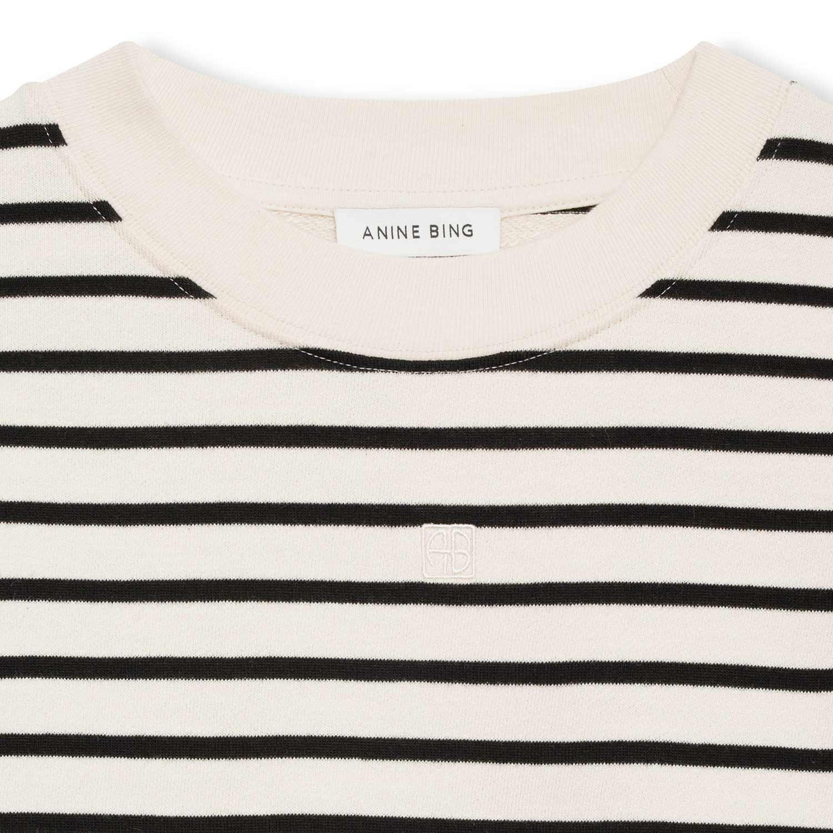 Anine Bing DEAN SWEATSHIRT, White/Black