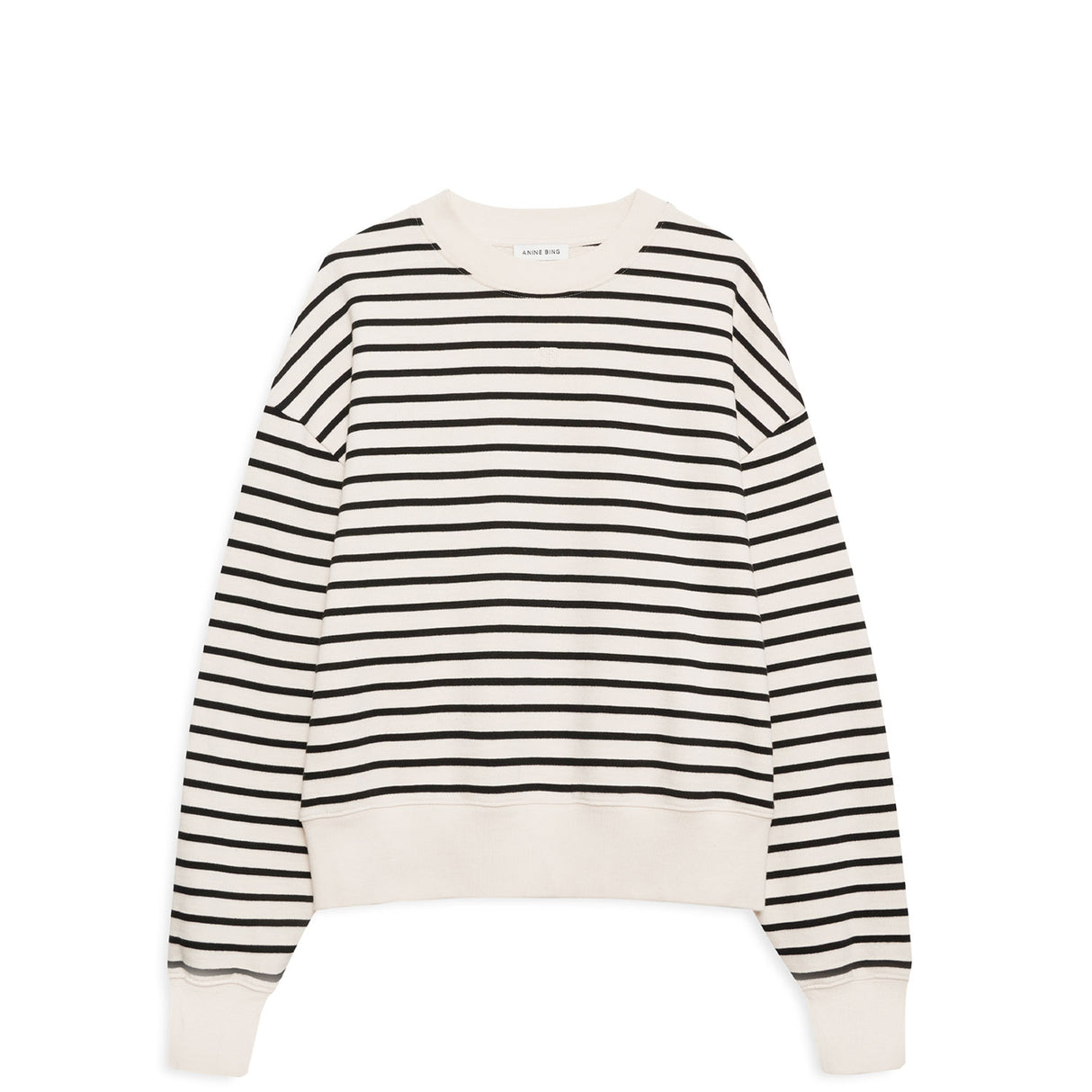 Anine Bing DEAN SWEATSHIRT, White/Black