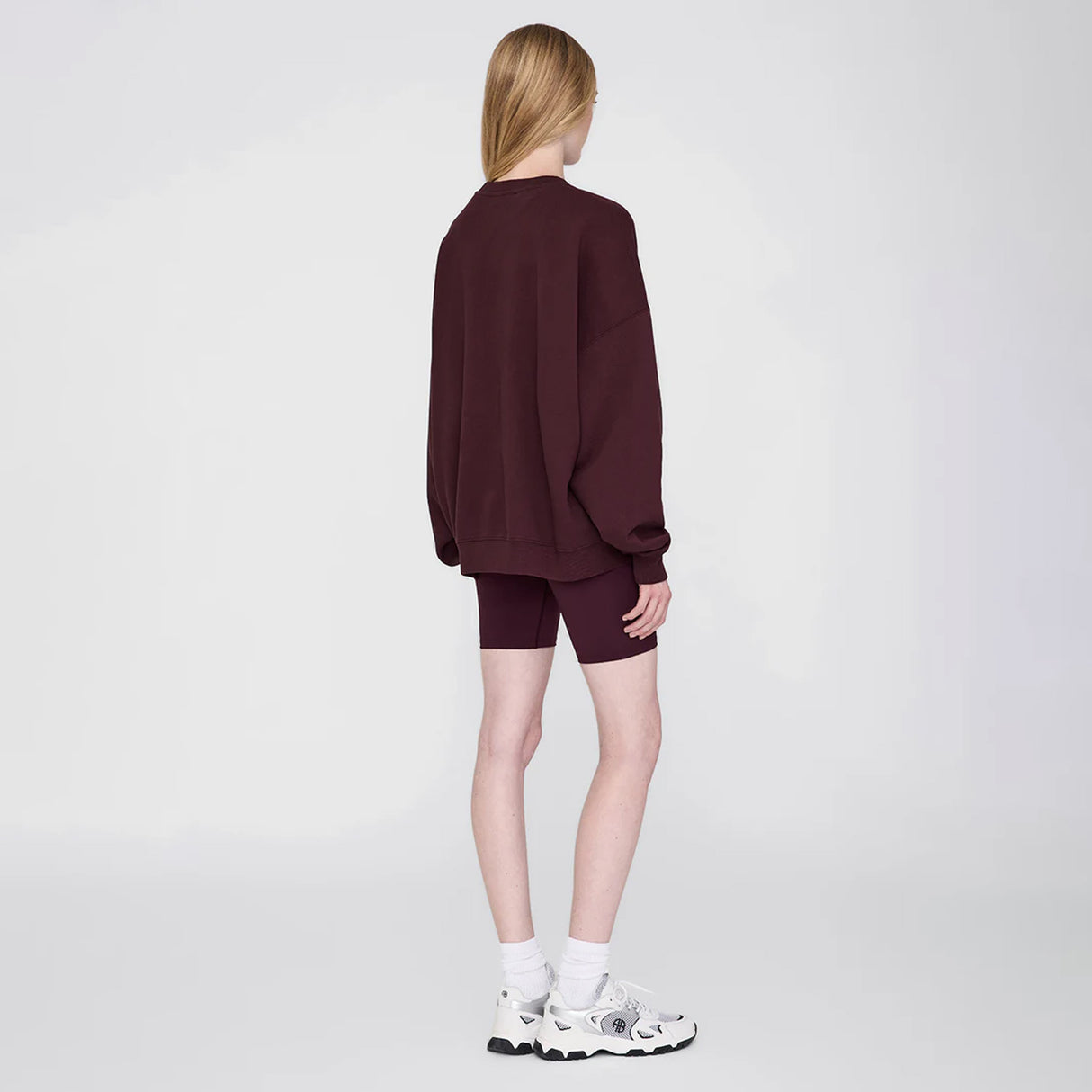 Anine Bing MILES OVERSIZED SWEATSHIRT LETTERMAN, Dark Burgundy