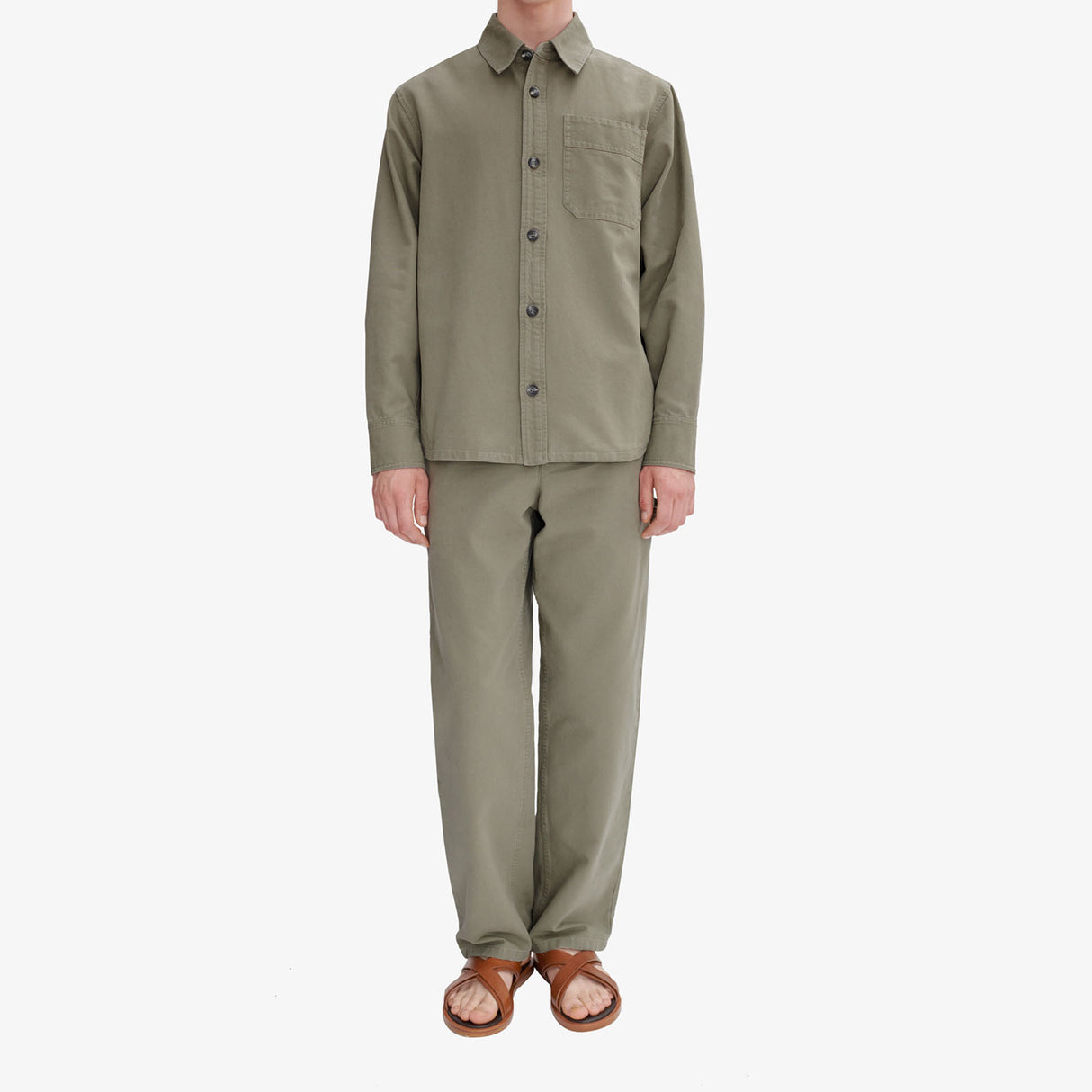 A.P.C. BASILE BRODEE OVERSHIRT, Grey Green