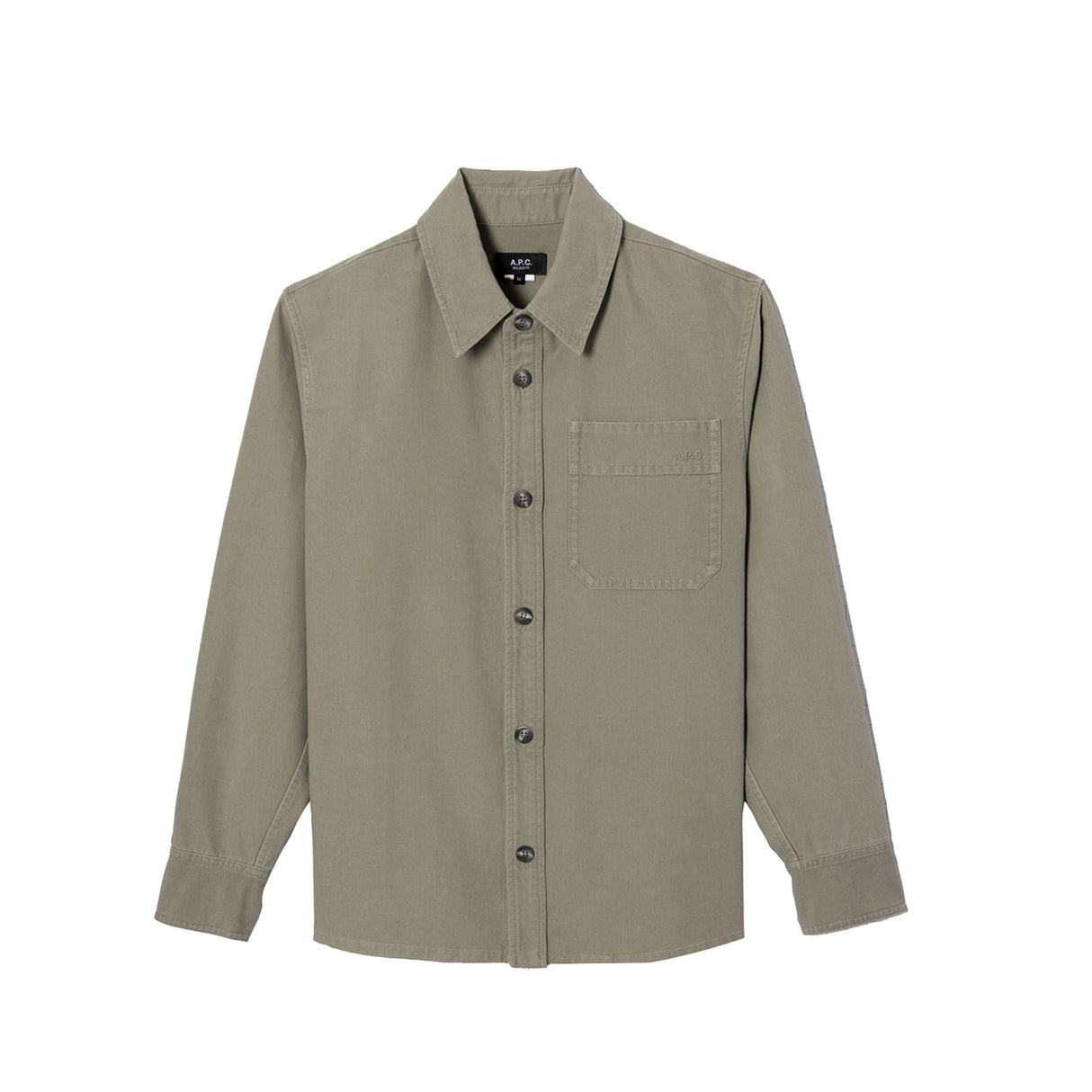A.P.C. BASILE BRODEE OVERSHIRT, Grey Green