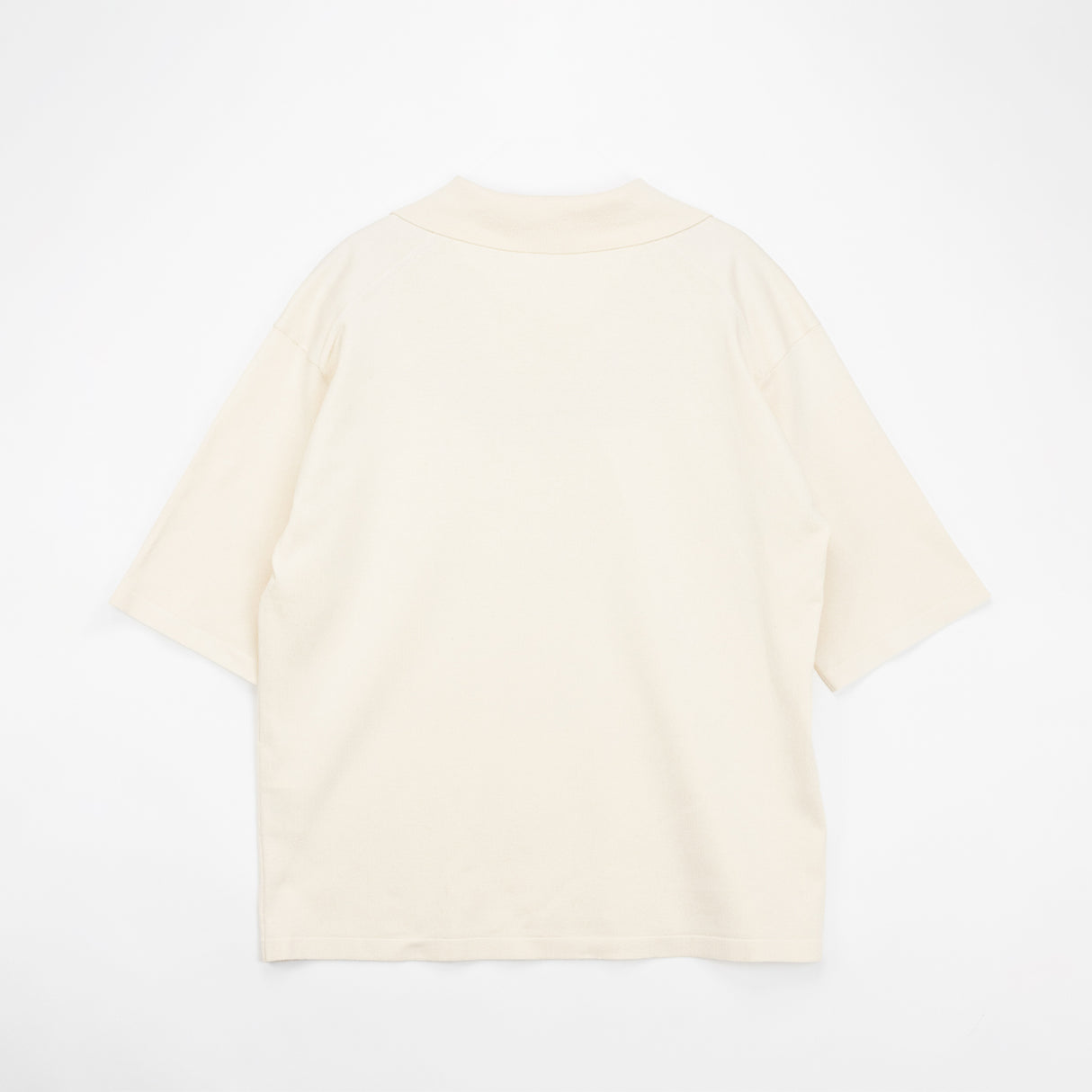 Auralee HIGH GAUGE TUSSAH SILK KNIT POLO, Ivory
