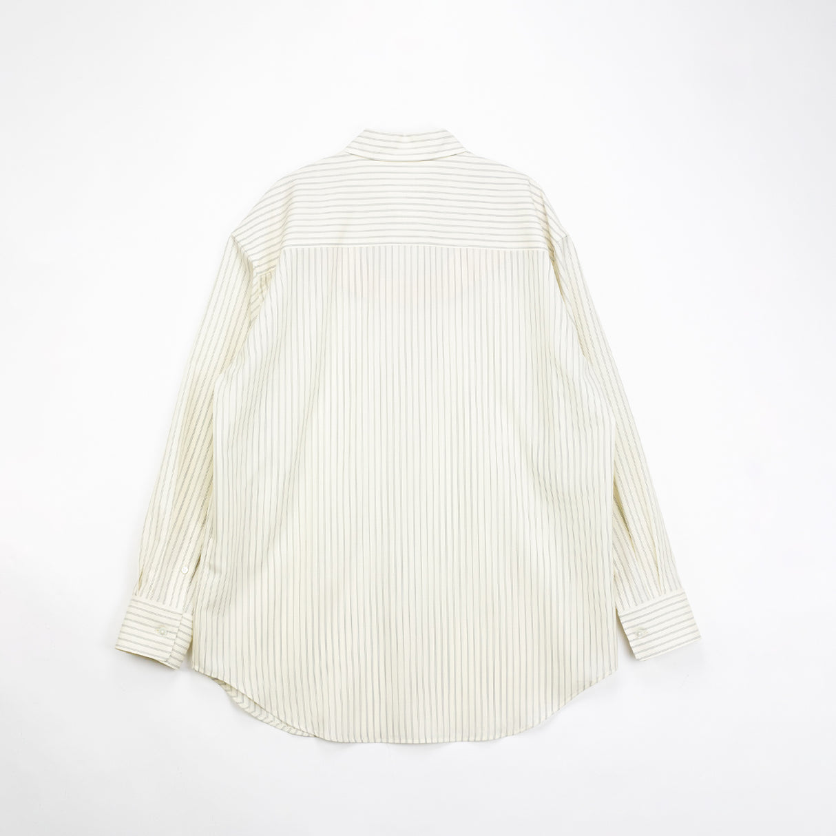 Auralee SUPER FINE WOOL STRIPE SHIRT, Ivory White Stripe