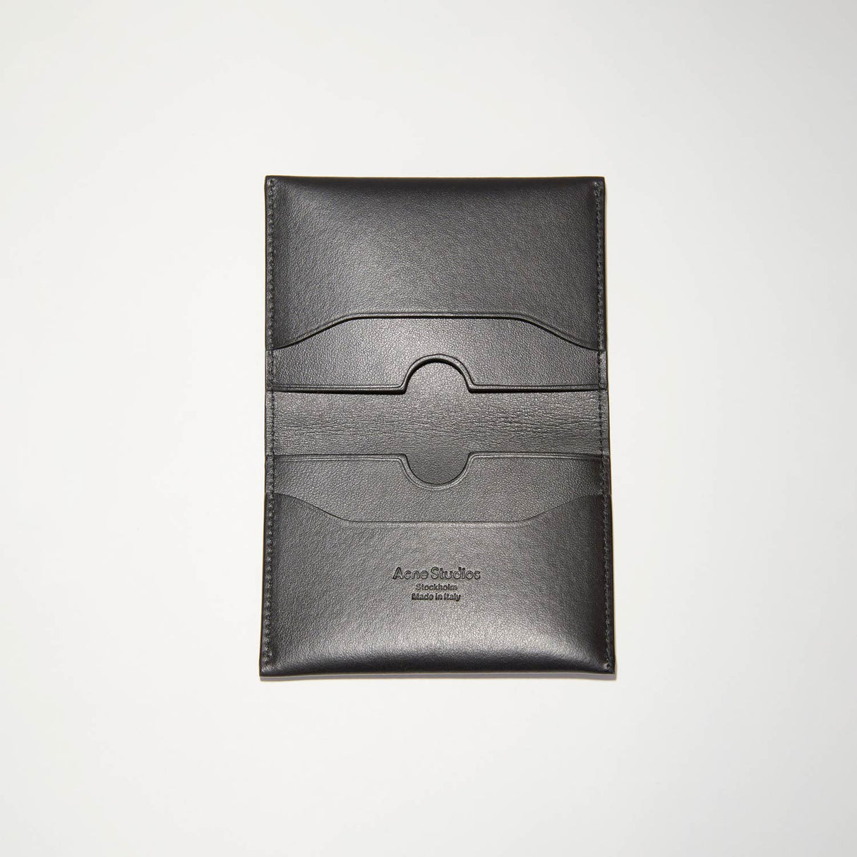 Acne Studios FOLDED LEATHER CARD HOLDER, Black