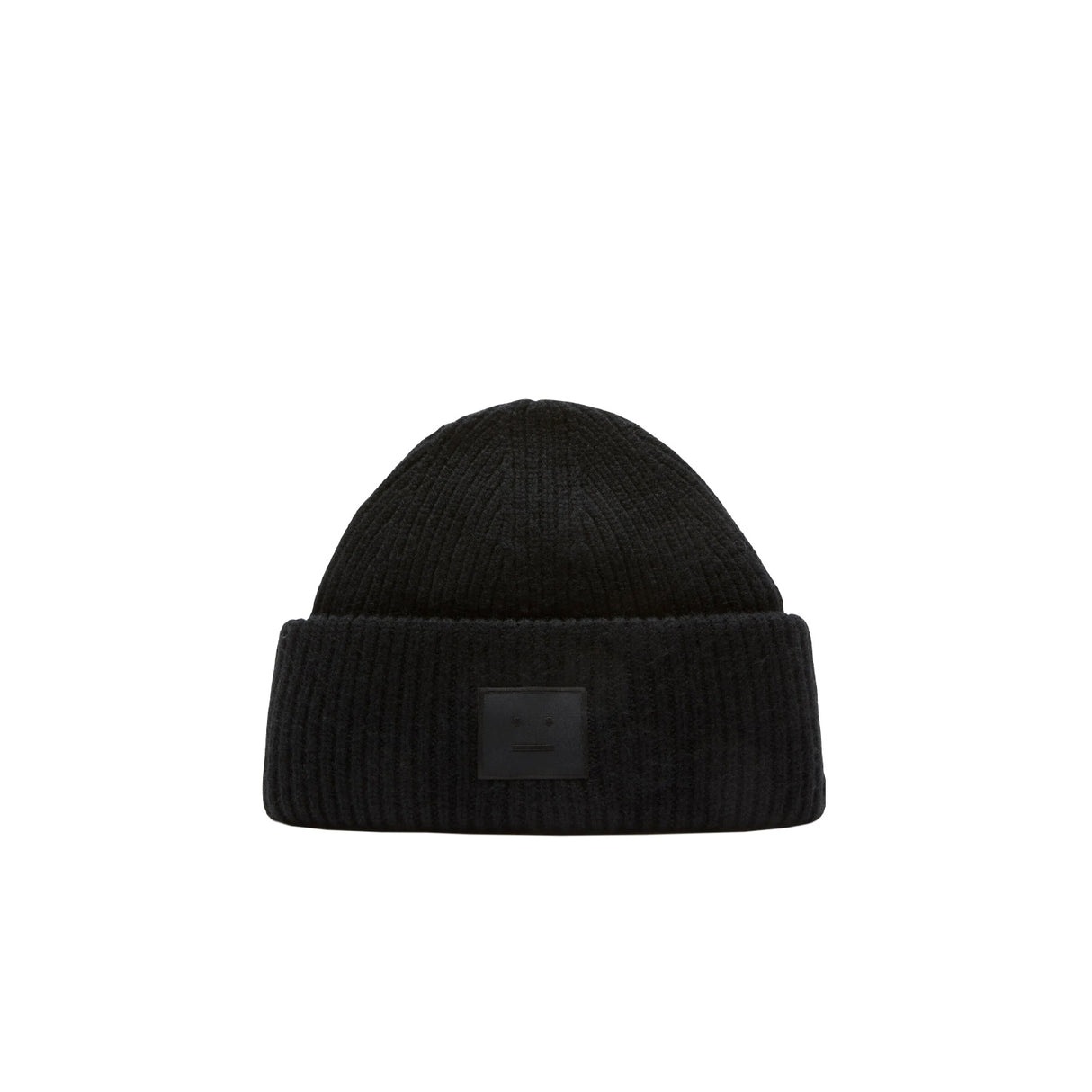 Acne Studios LARGE FACE LOGO BEANIE LOW, Black