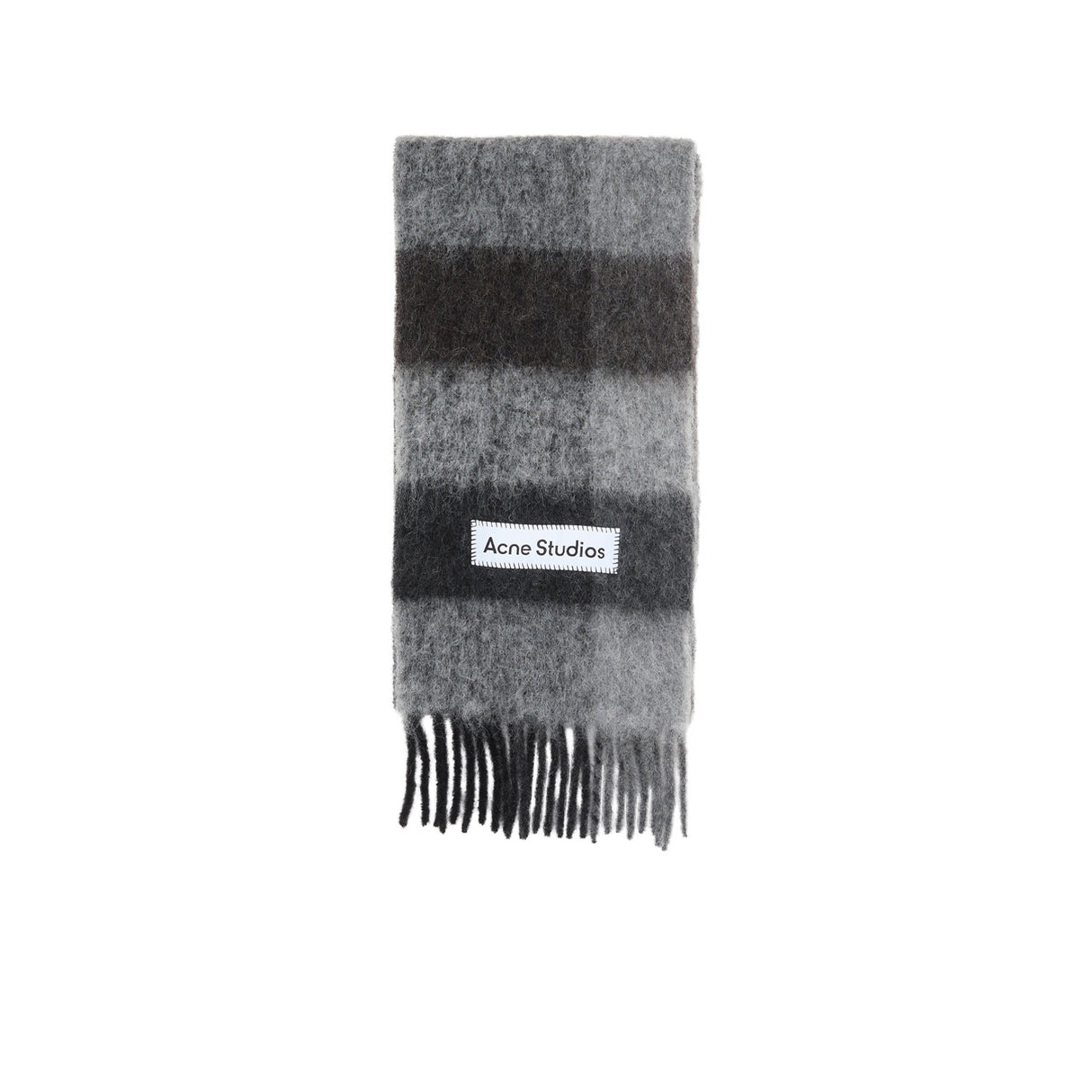 Acne Studios MOHAIR CHECKED SCARF, Dark Black/Grey