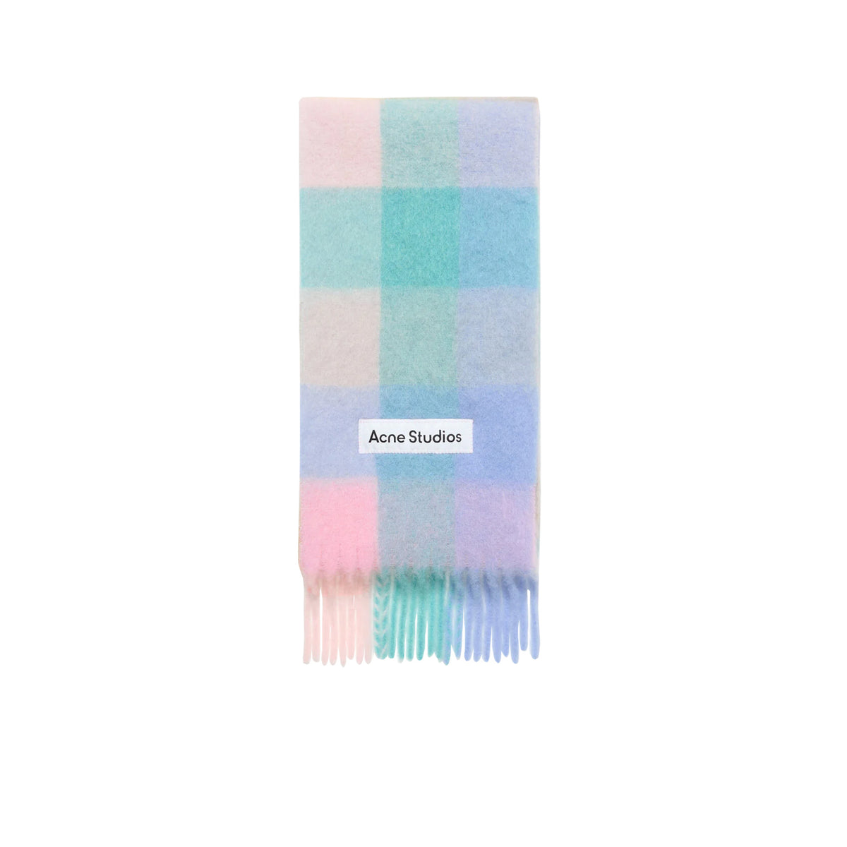 Acne Studios MOHAIR CHECKED SCARF, Baby blue/Pink/Aqua