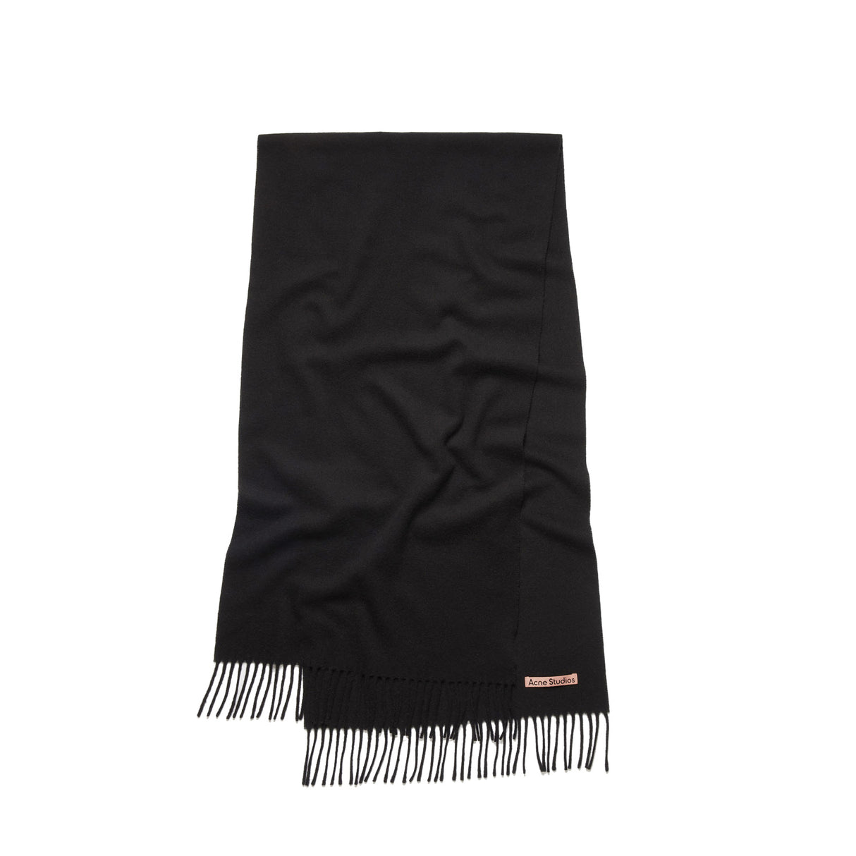 Acne Studios FRINGE WOOL SCARF - NARROW, Black