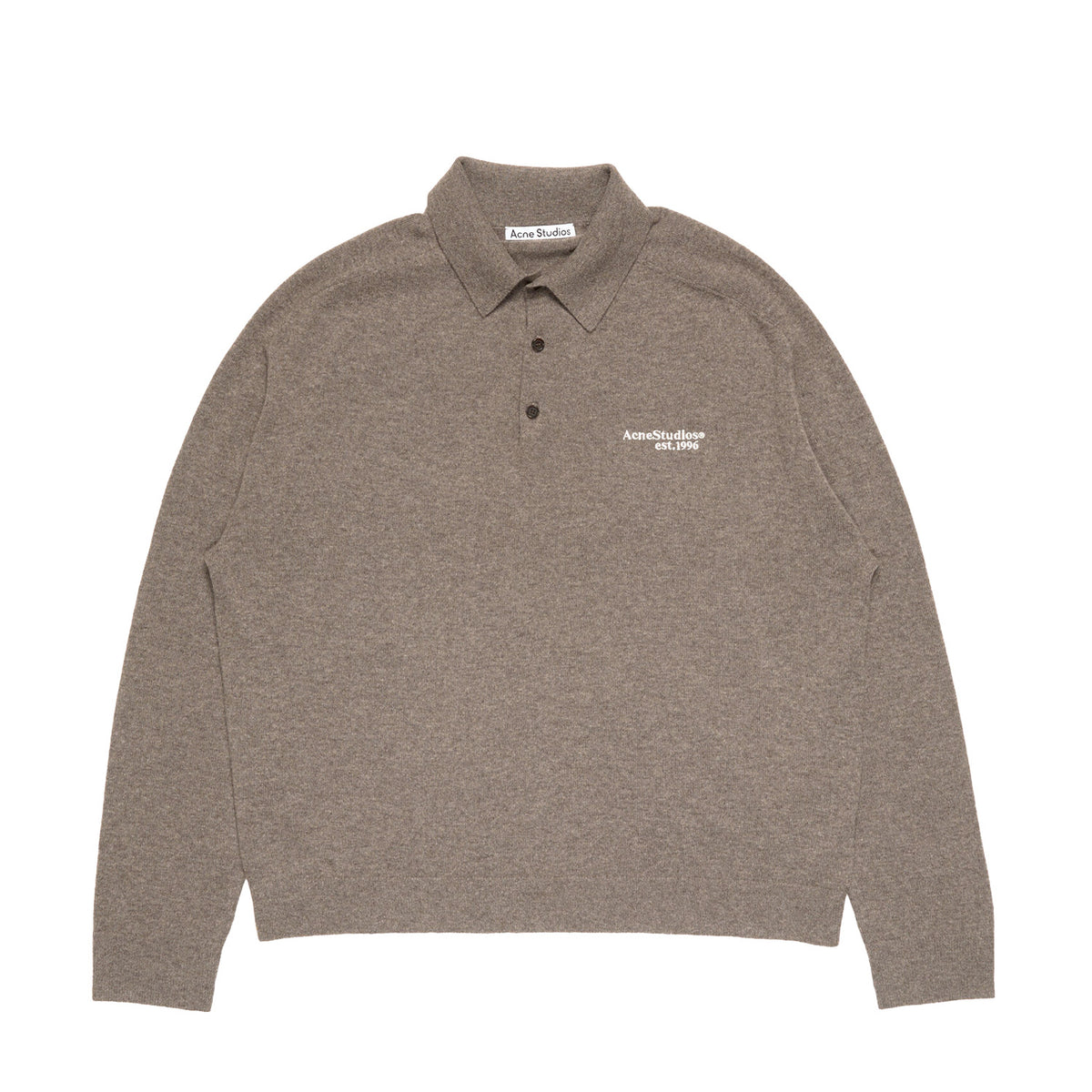 Acne Studios WOOL KNIT POLO, Brown Melange