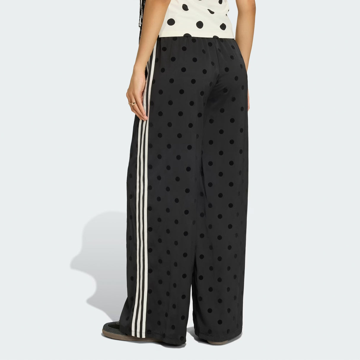 Adidas SATIN POLKA DOTS WIDE LEG PANTS, Black