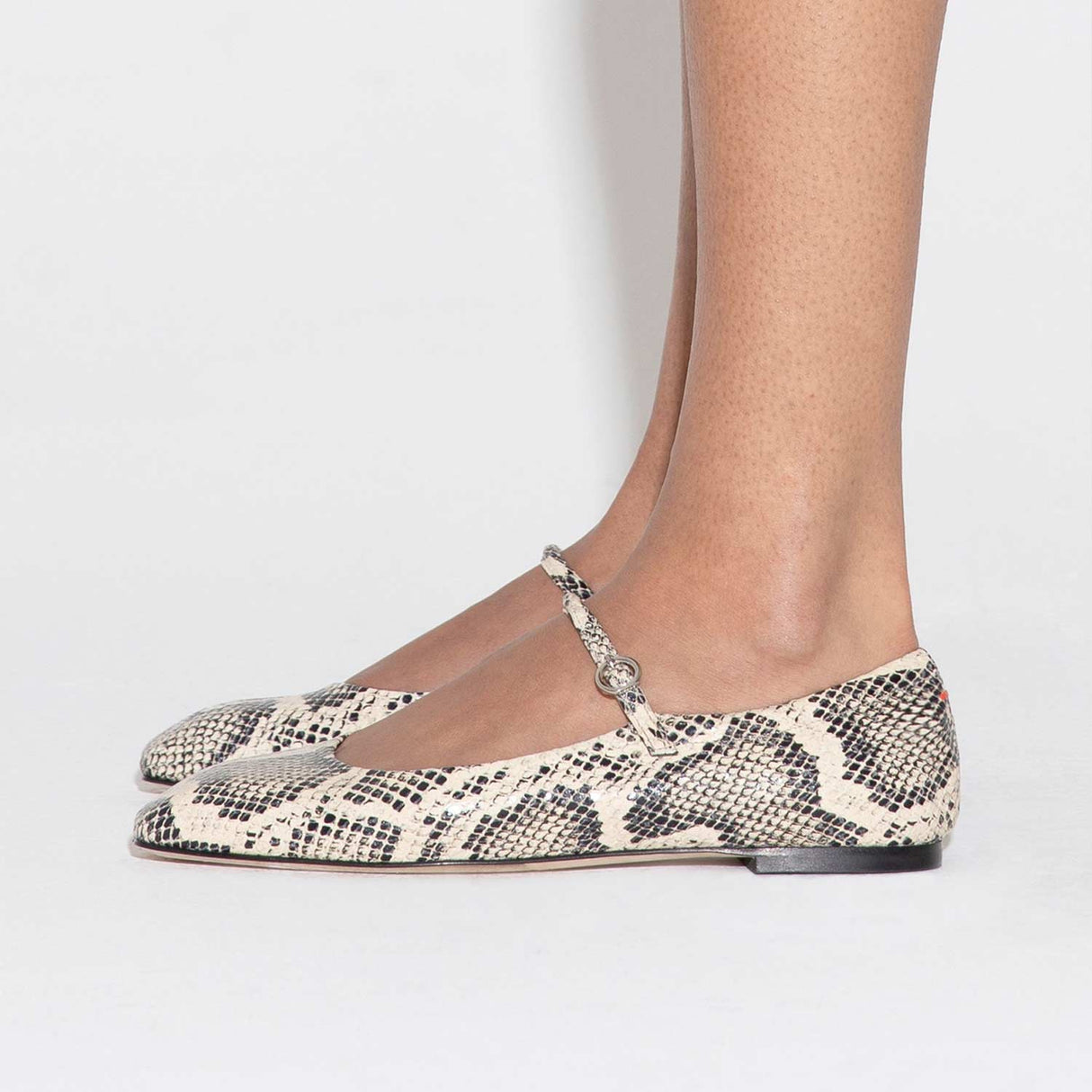 Aeyde UMA SNAKE PRINT GOAT LEATHER, Creamy
