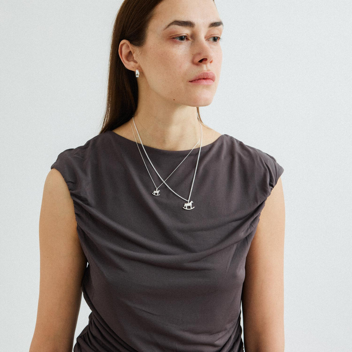 ROCKING HORSE AMULET MINI, Silver