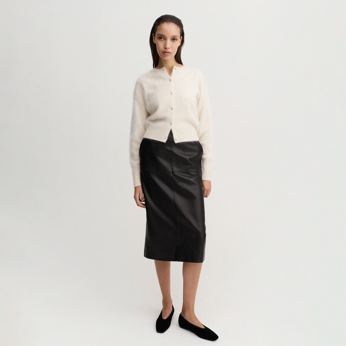 Almada Label COCO BRUSHED CARDIGAN, Vanilla