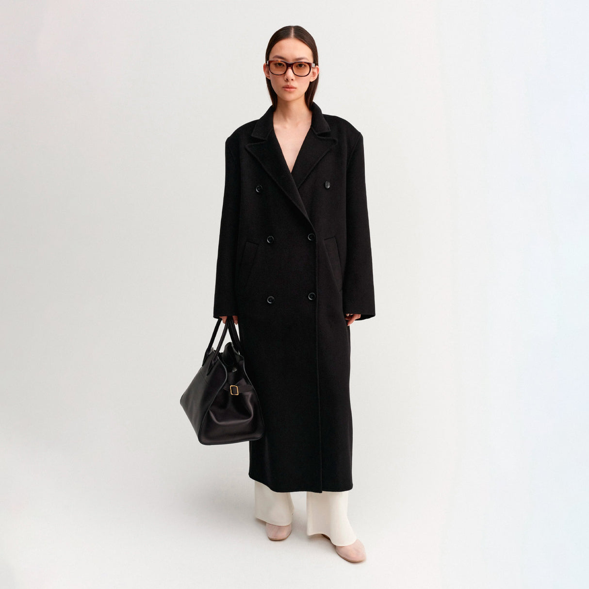 Almada Label DEJA DOUBLE-BREASTED COAT, Black