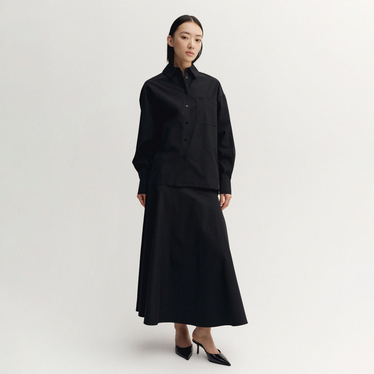 Almada Label FINN POPLIN SHIRT, Black