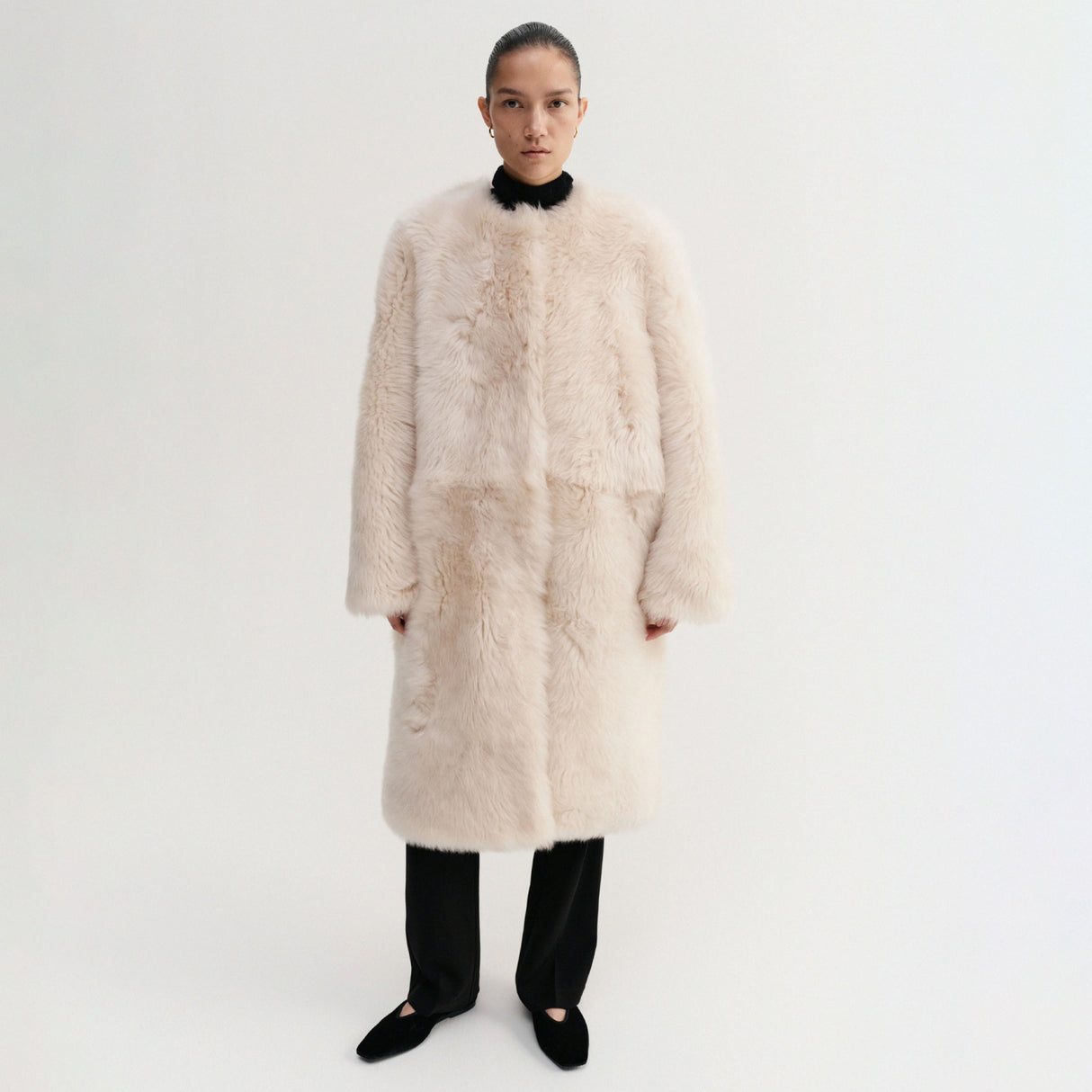 Almada Label GEMMA SHEARLING COAT, Cream