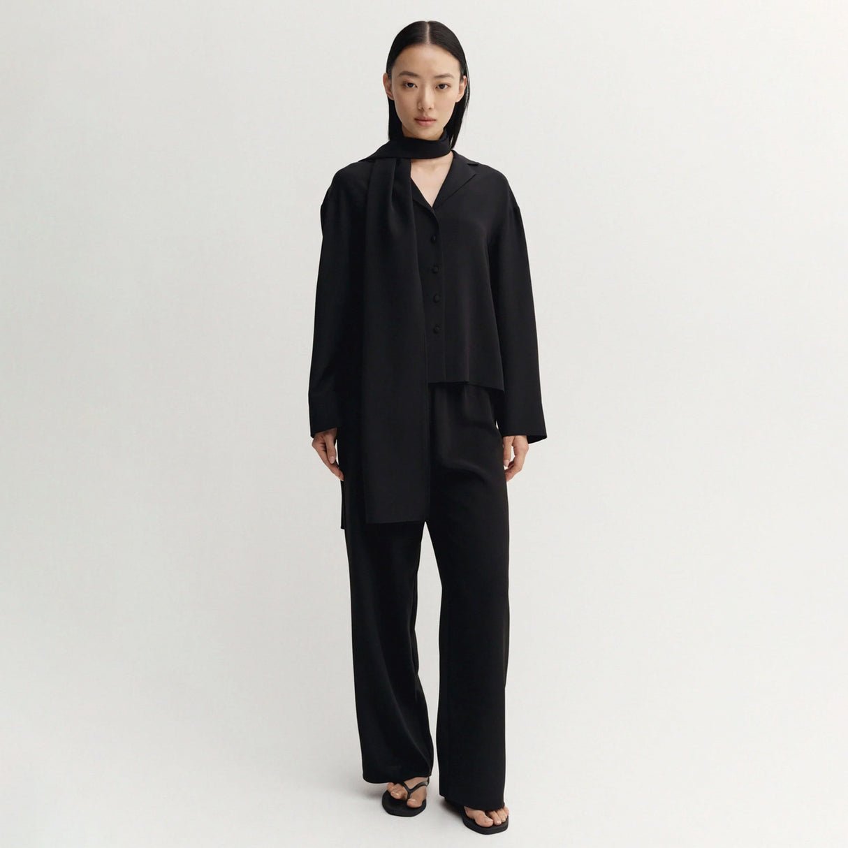 Almada Label LEIA SILK SHIRT, Black