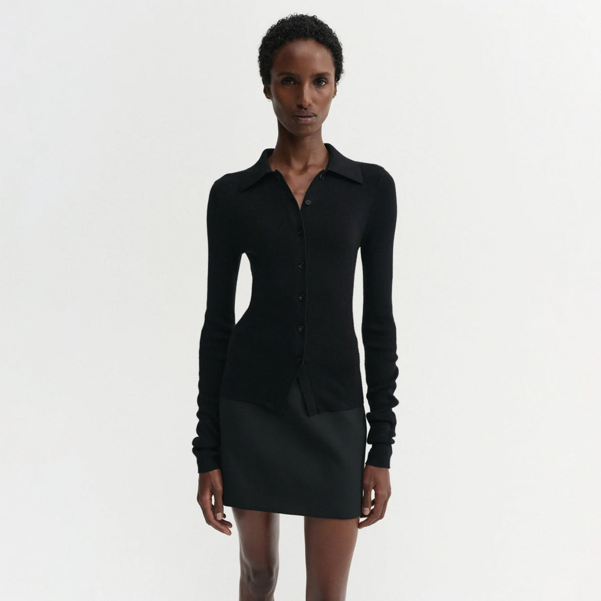 Almada Label LILI RIB CARDIGAN, Black