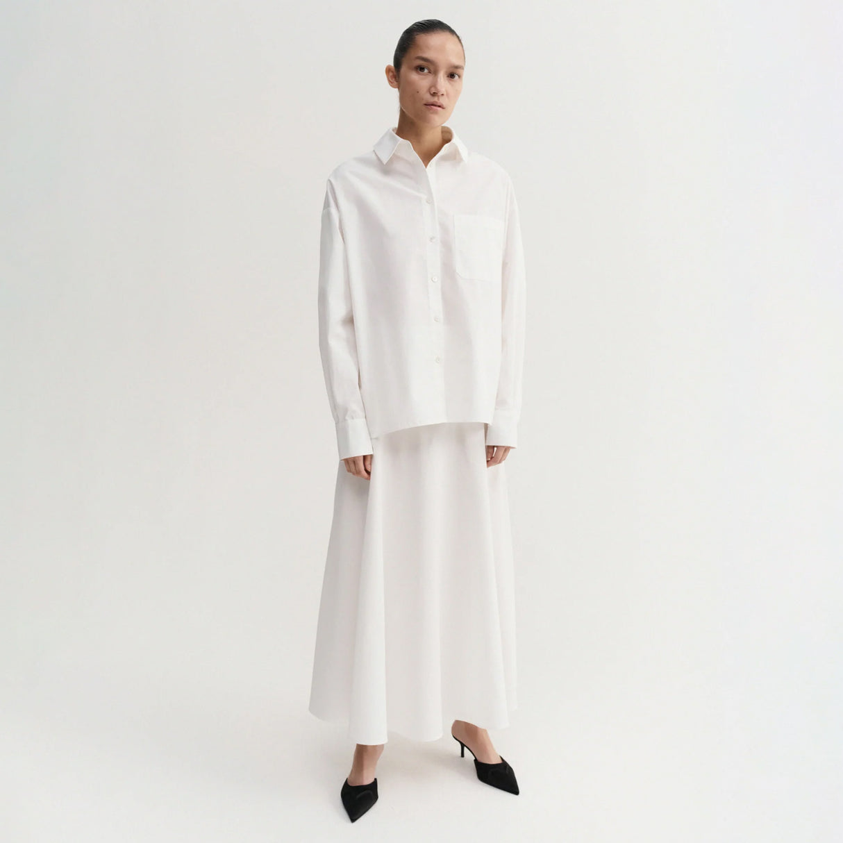 Almada Label ONA POPLIN SKIRT, White