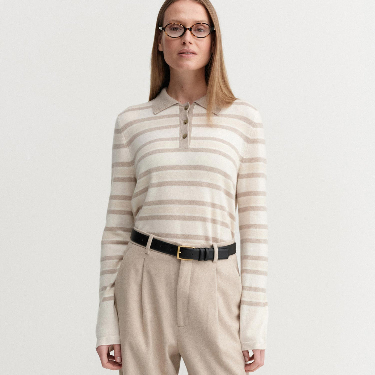 Almada Label MINOU COLLAR SWEATER, Stripe