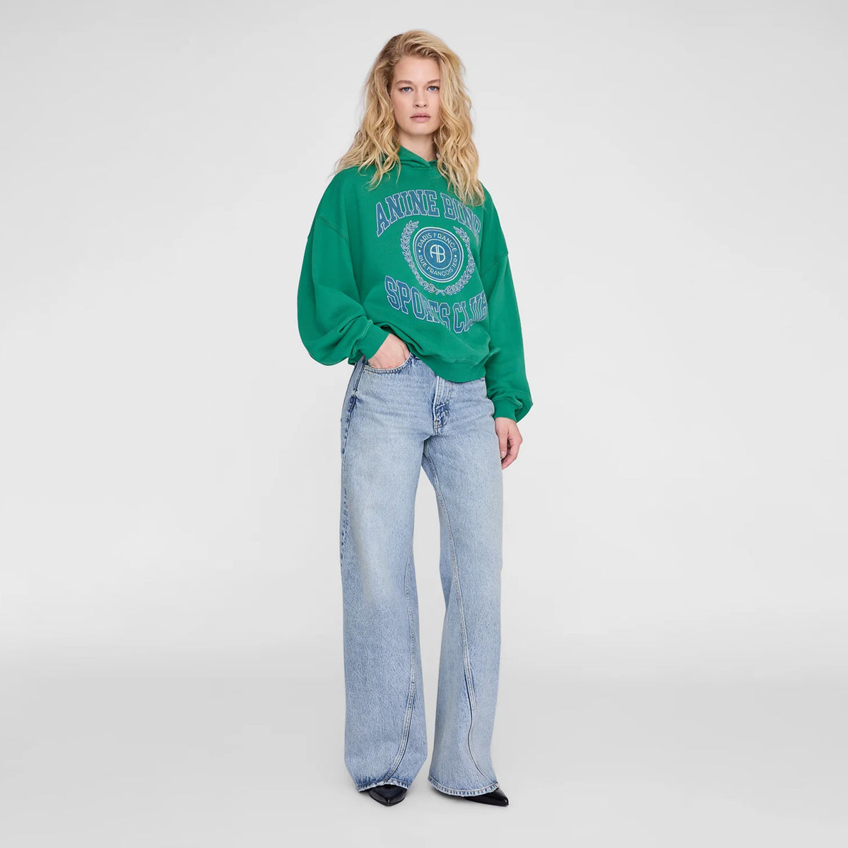 Anine Bing HARVEY SWEATSHIRT COLLEGIATE, Green