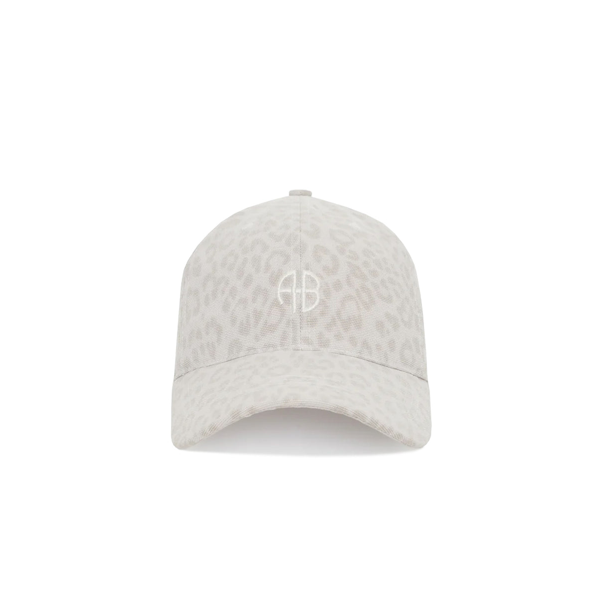 Anine Bing JEREMY BASEBALL CAP AB, Washed White Leopard