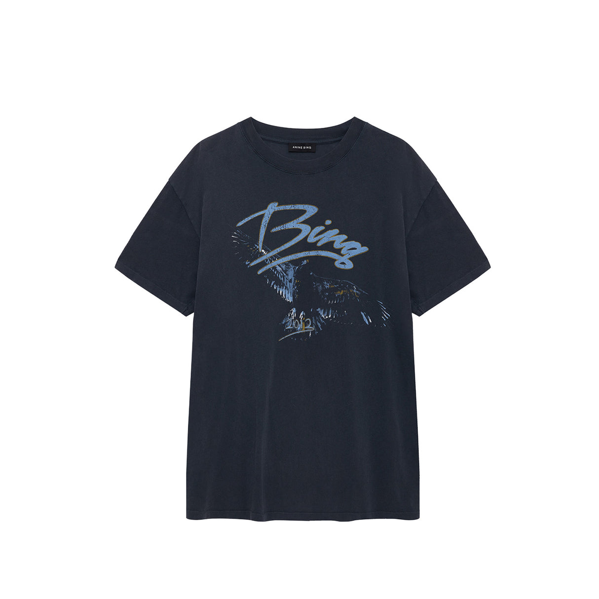 Anine Bing KENT TEE EAGLE, Washed Black