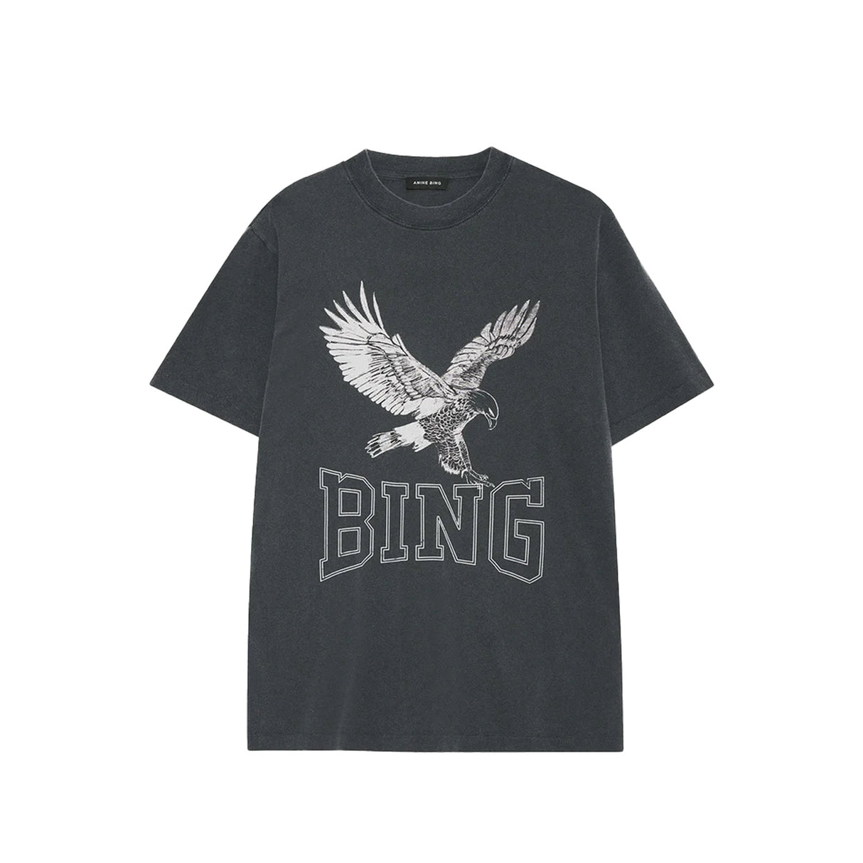 Anine Bing LILI TEE RETRO EAGLE, Washed Black