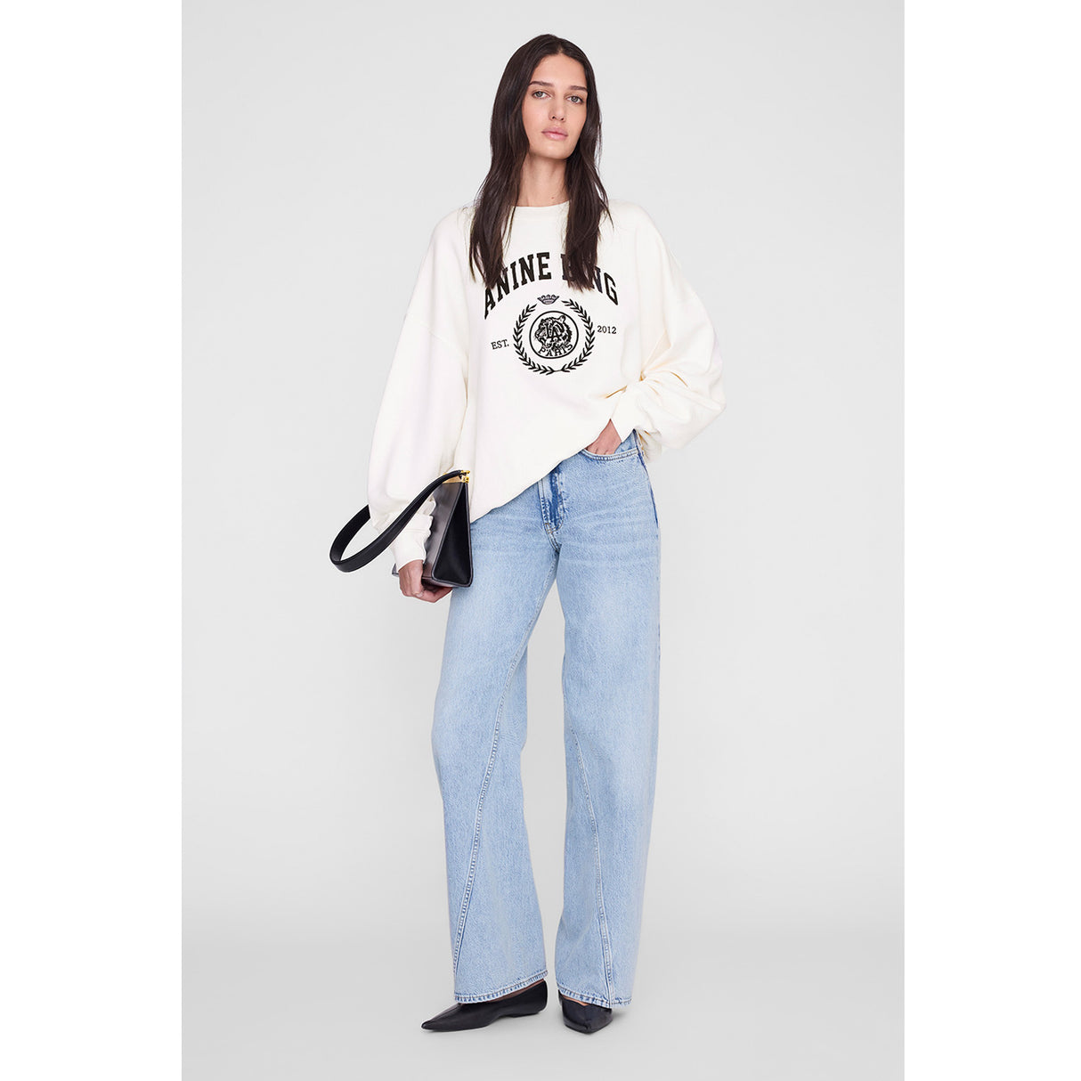 Anine Bing MILES SWEATSHIRT COLLEGIATE, Cream