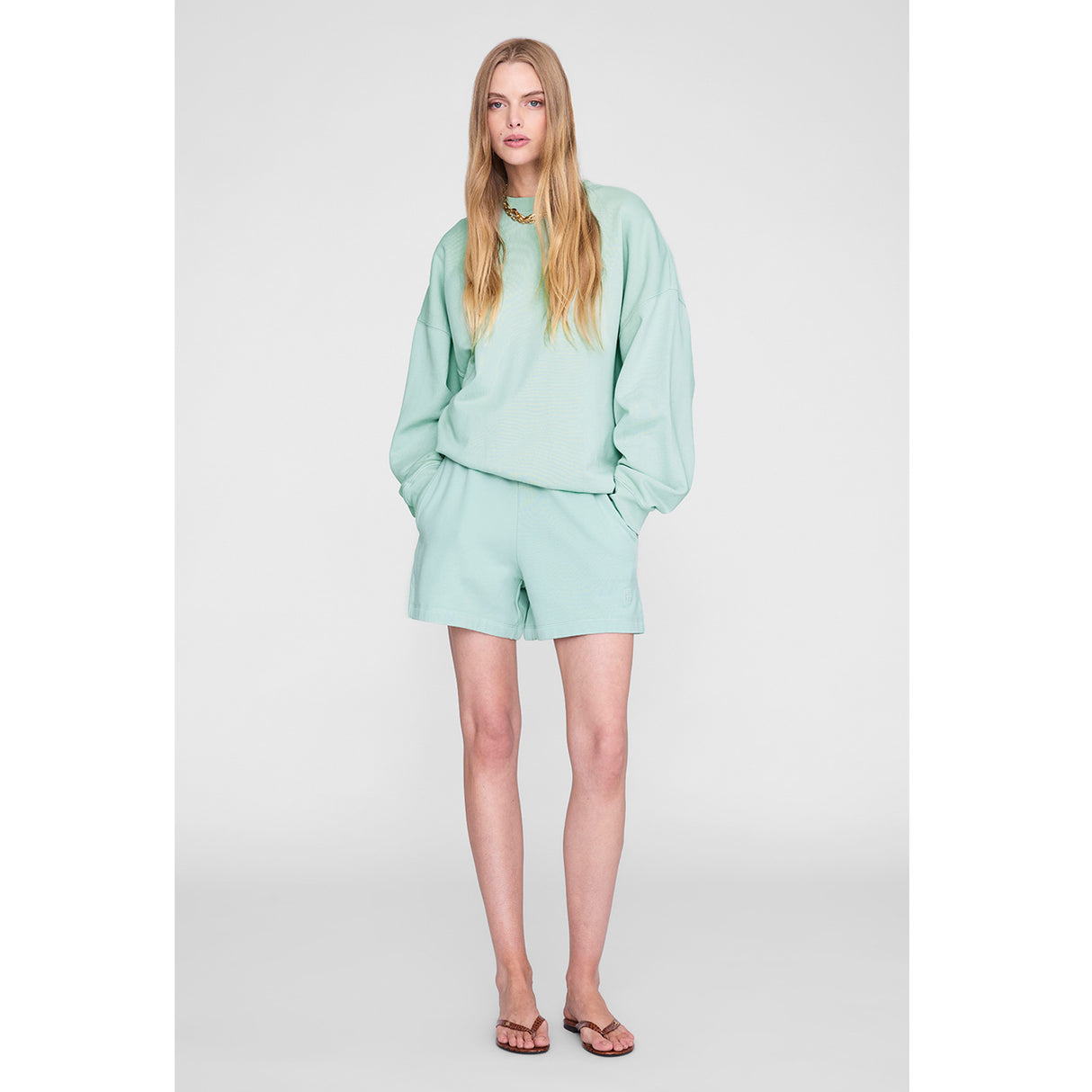 Anine Bing MILES SWEATSHIRT, Washed Seafoam
