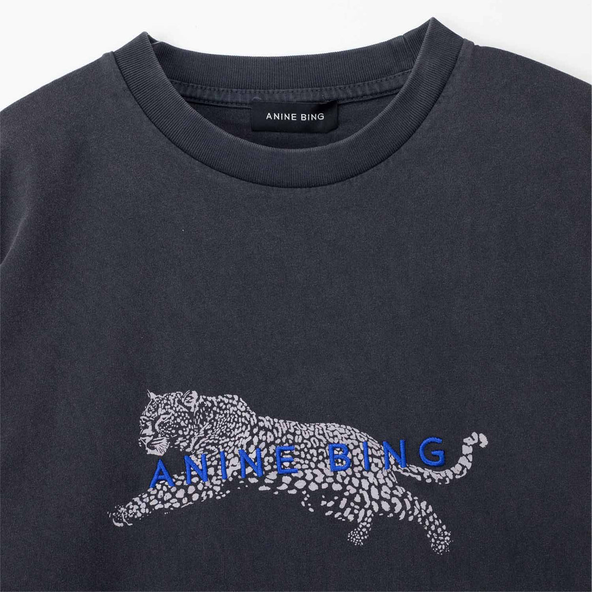 Anine Bing CADE TEE LEOPARD, Black