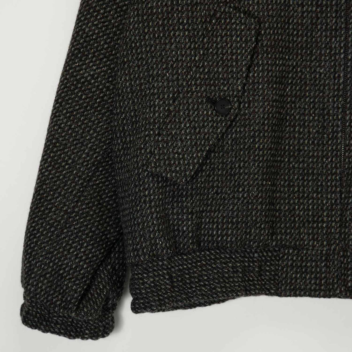 Auralee ALPACA WOOL SILK TWEED ZIP JACKET, Gray Brown