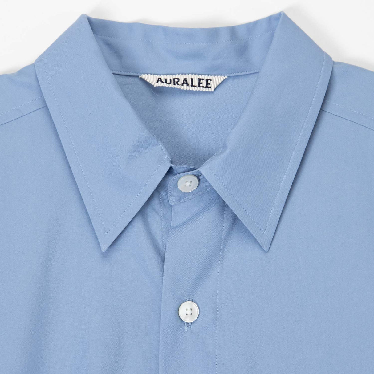 Auralee WASHED FINX TWILL BIG SHIRT, Blue