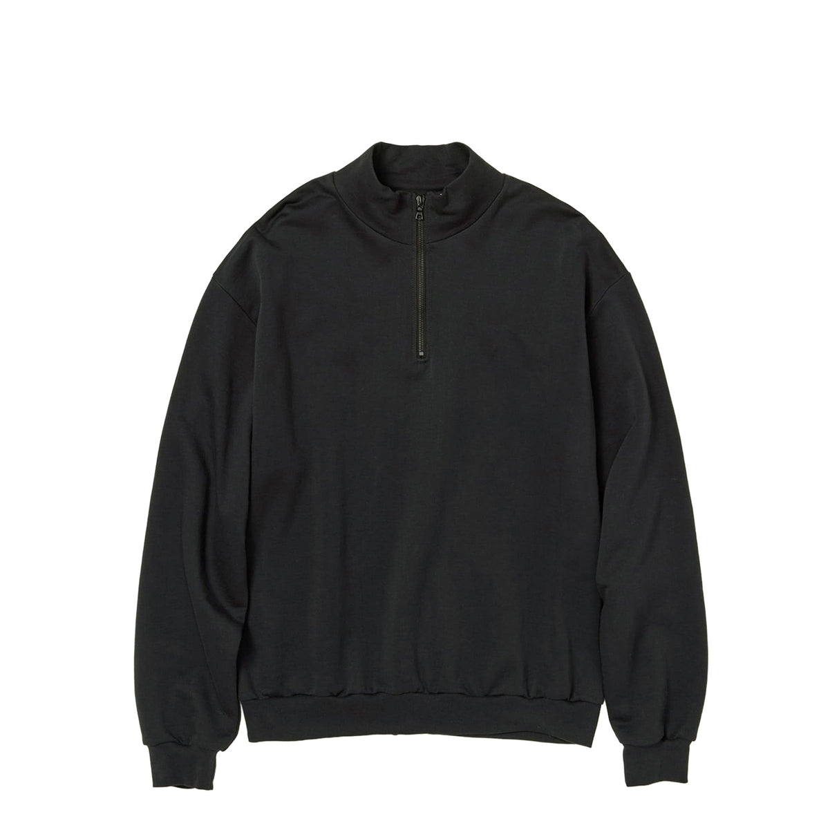 Black half-zip sweatshirt on a white background