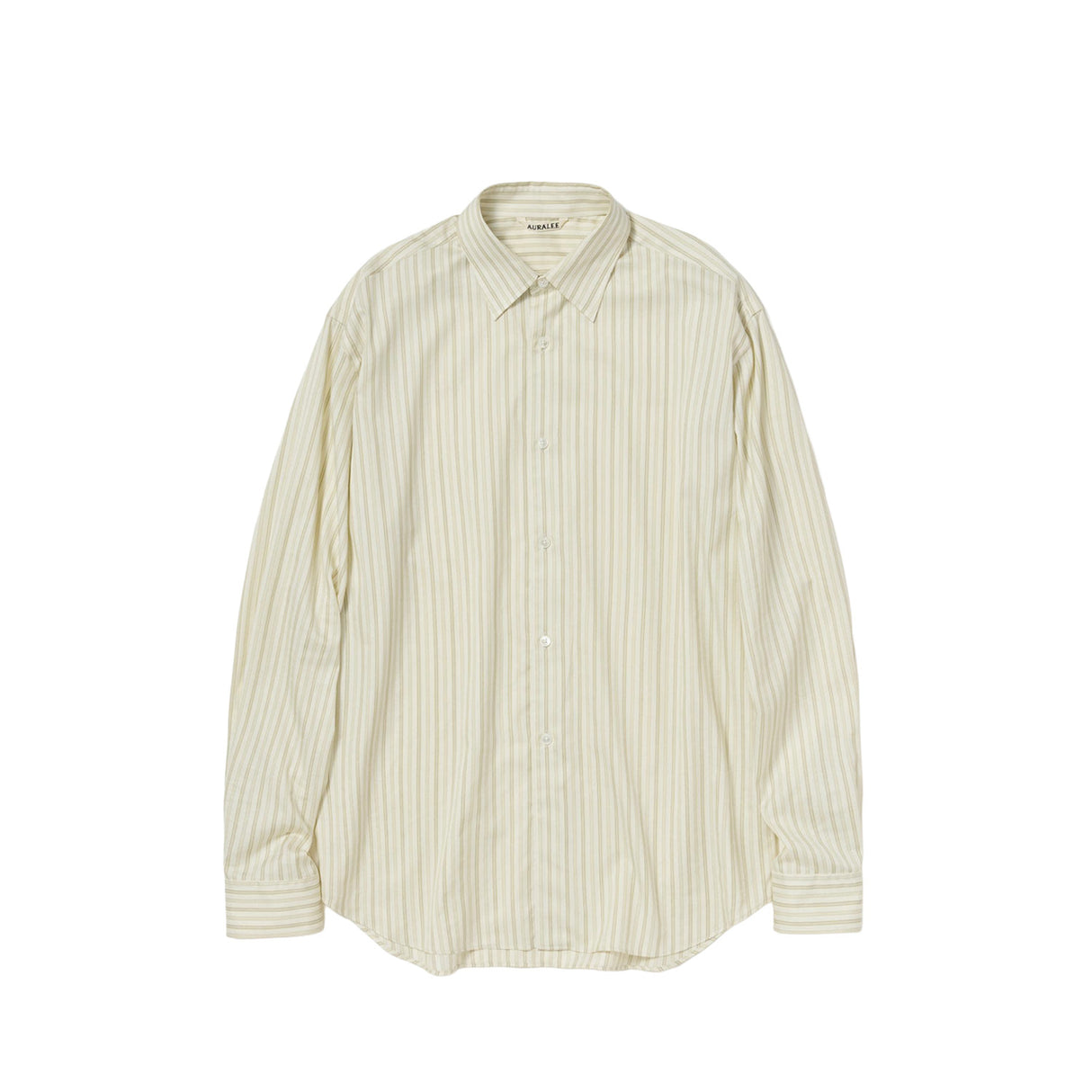 Beige striped shirt on a white background