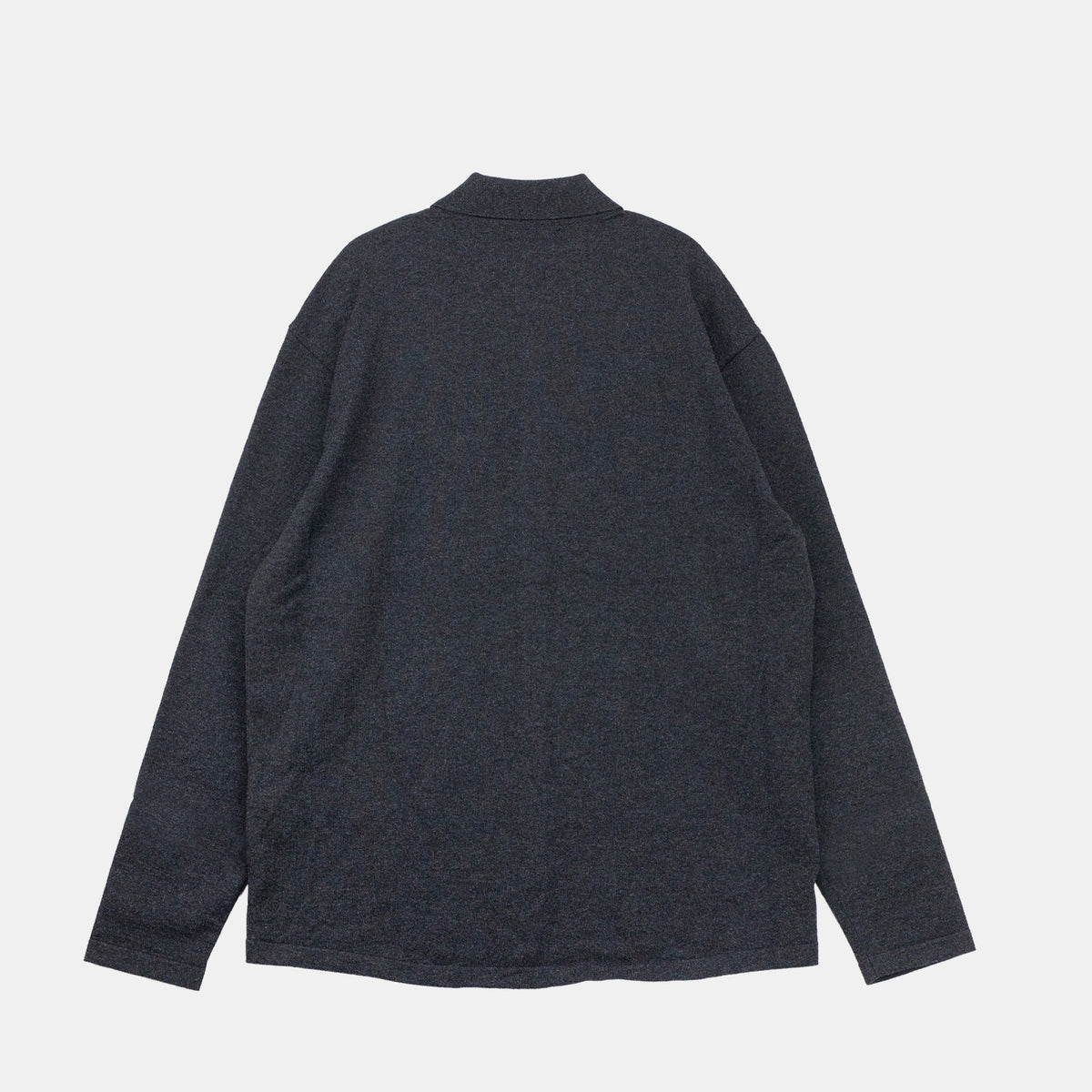 Auralee HIGH TWIST WOOL KNIT SHIRT CARDIGAN, Charcoal