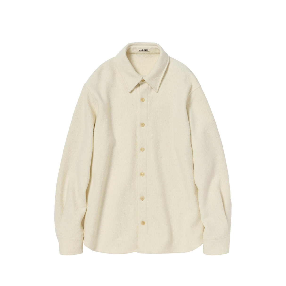 Auralee HOMESPUN TWEED SHIRT BLOUSON, Ivory White