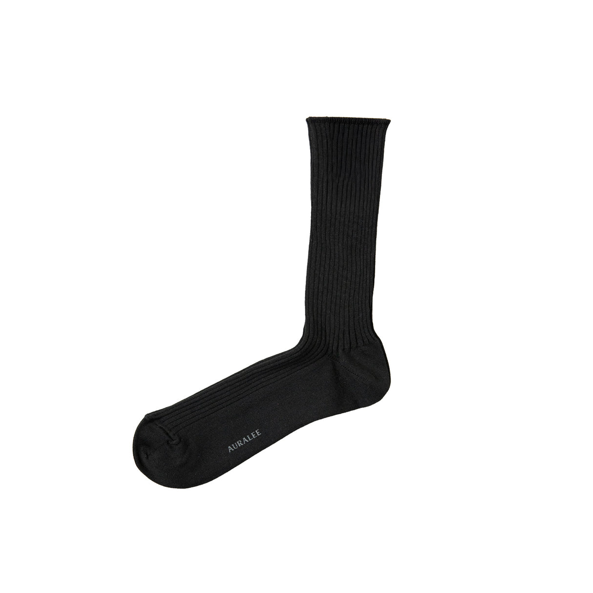 Auralee GIZA HIGH GAUGE SOCKS, Black