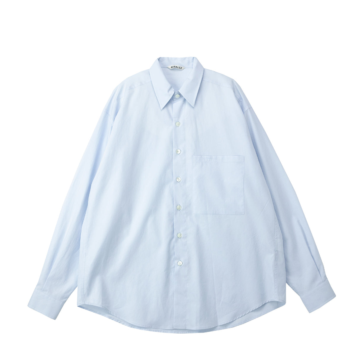 Auralee WASHED FINX TWILL BIG SHIRT, Light Blue