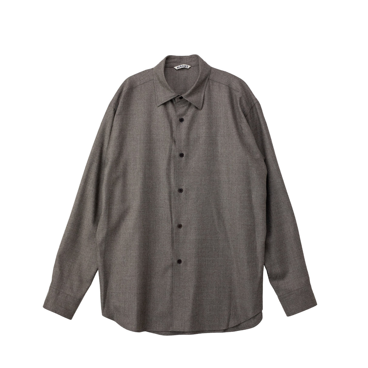 Auralee W'S SUPER LIGHT WOOL SHIRT, Top Brown