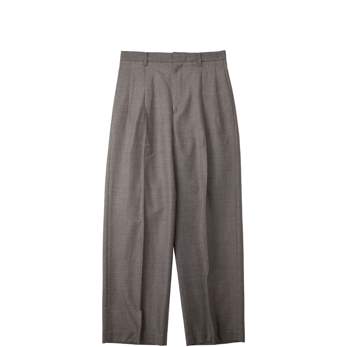 Auralee W'S SUPER LIGHT WOOL TWO-TUCK SLACKS, Top Brown