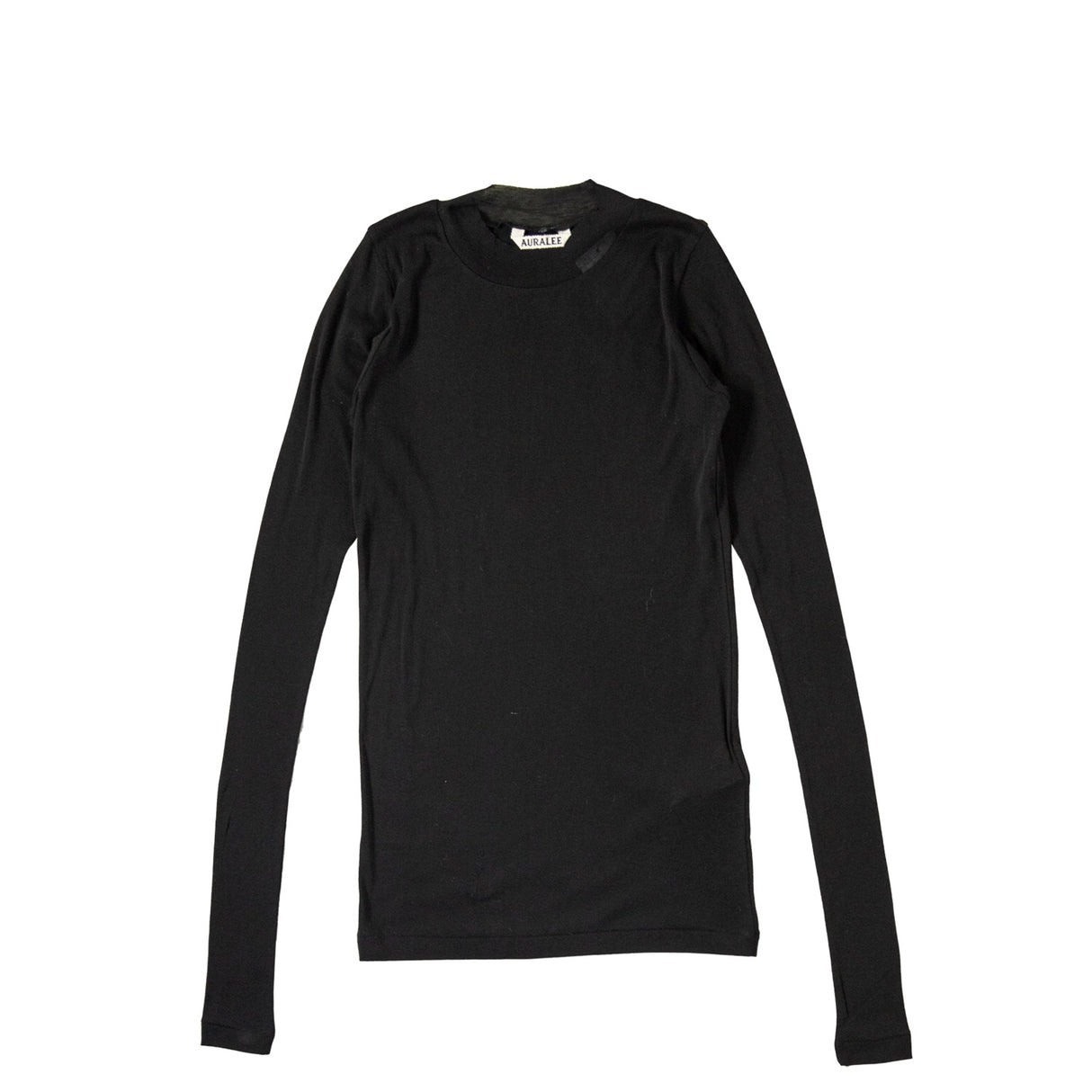 Auralee SHEER RIB L/S T-SHIRT, Black