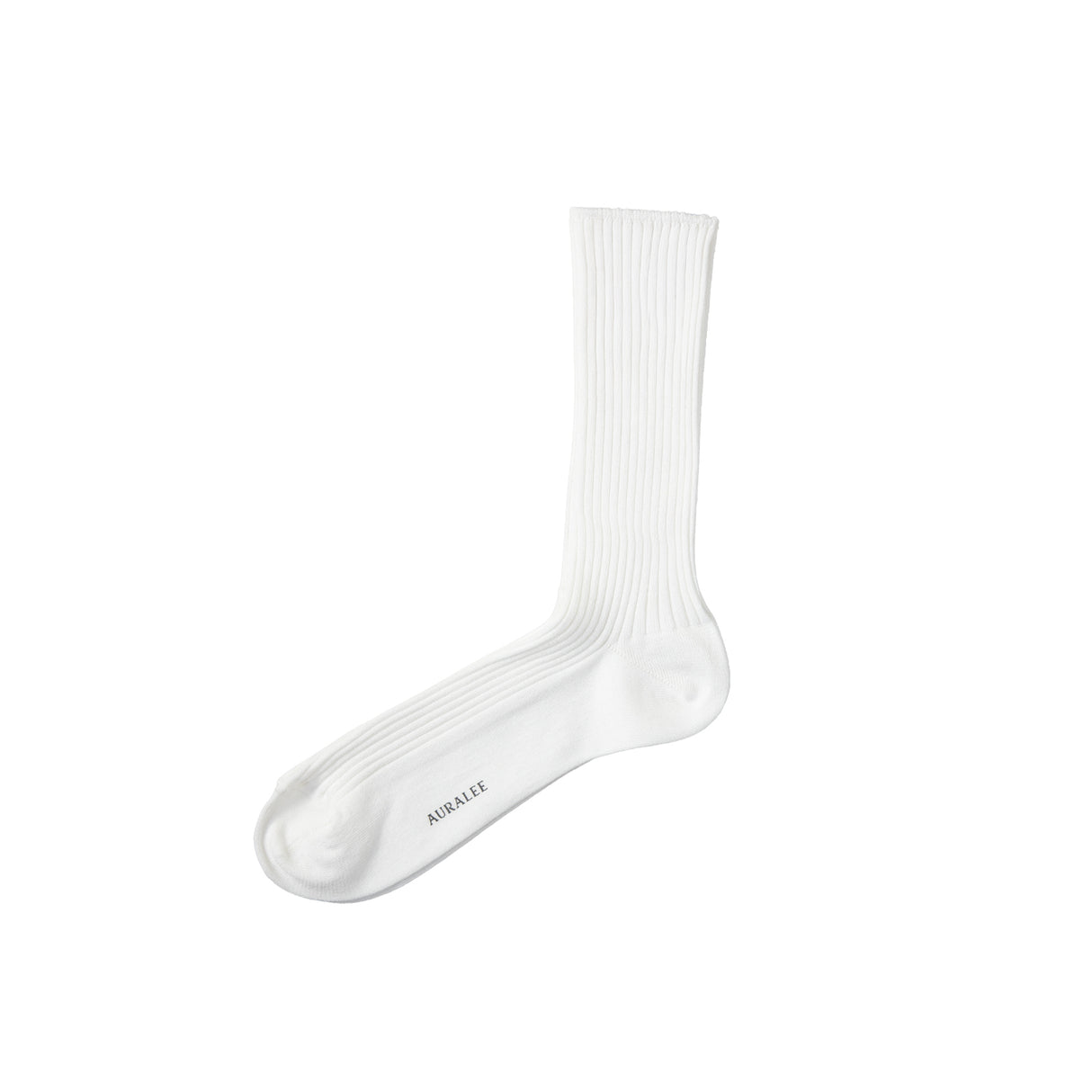 Auralee GIZA HIGH GAUGE SOCKS, White