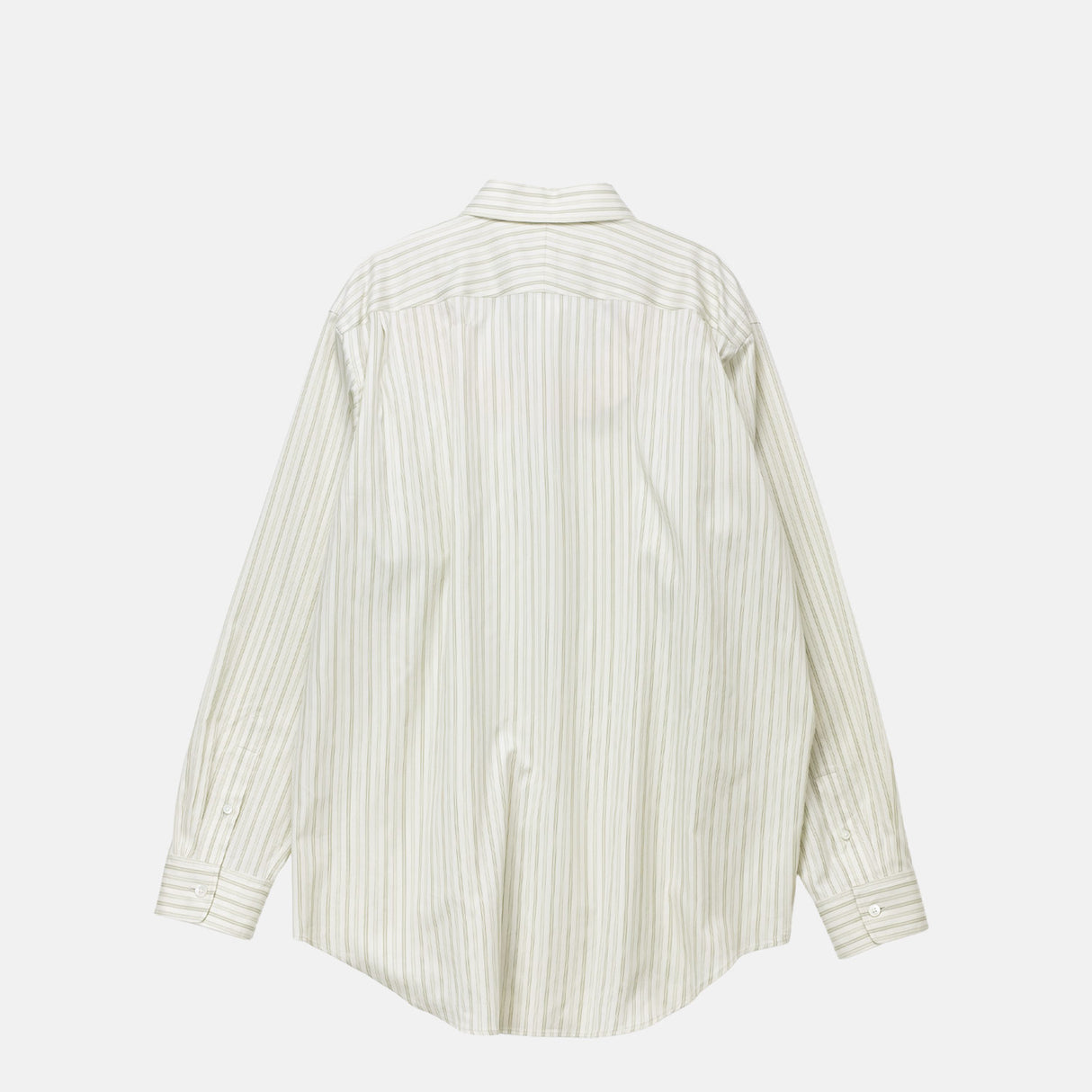 Auralee M'S COTTON SILK STRIPE SHIRT, Ivory Stripe