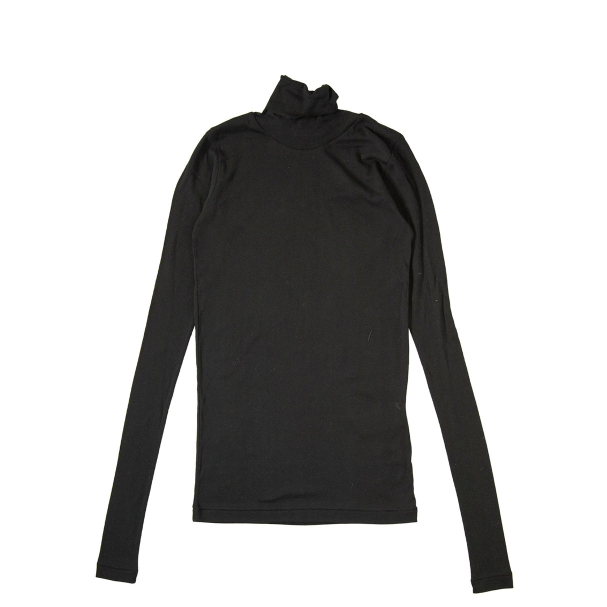 Auralee SHEER RIB TURTLENECK L/S, Black