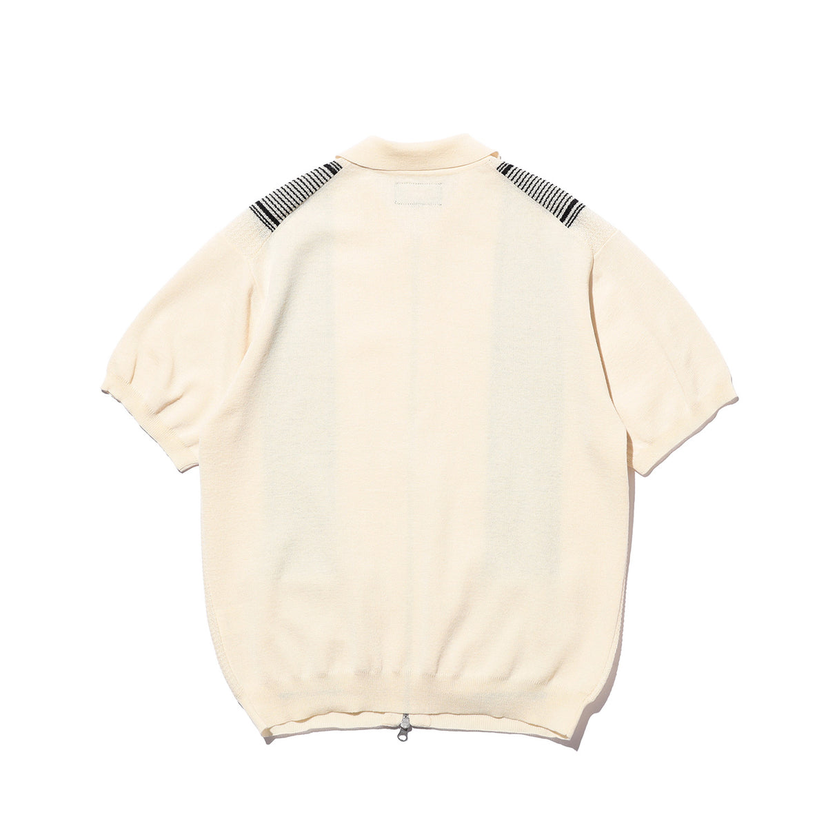 BEAMS+ ZIP KNIT POLO STRIPE, Off White