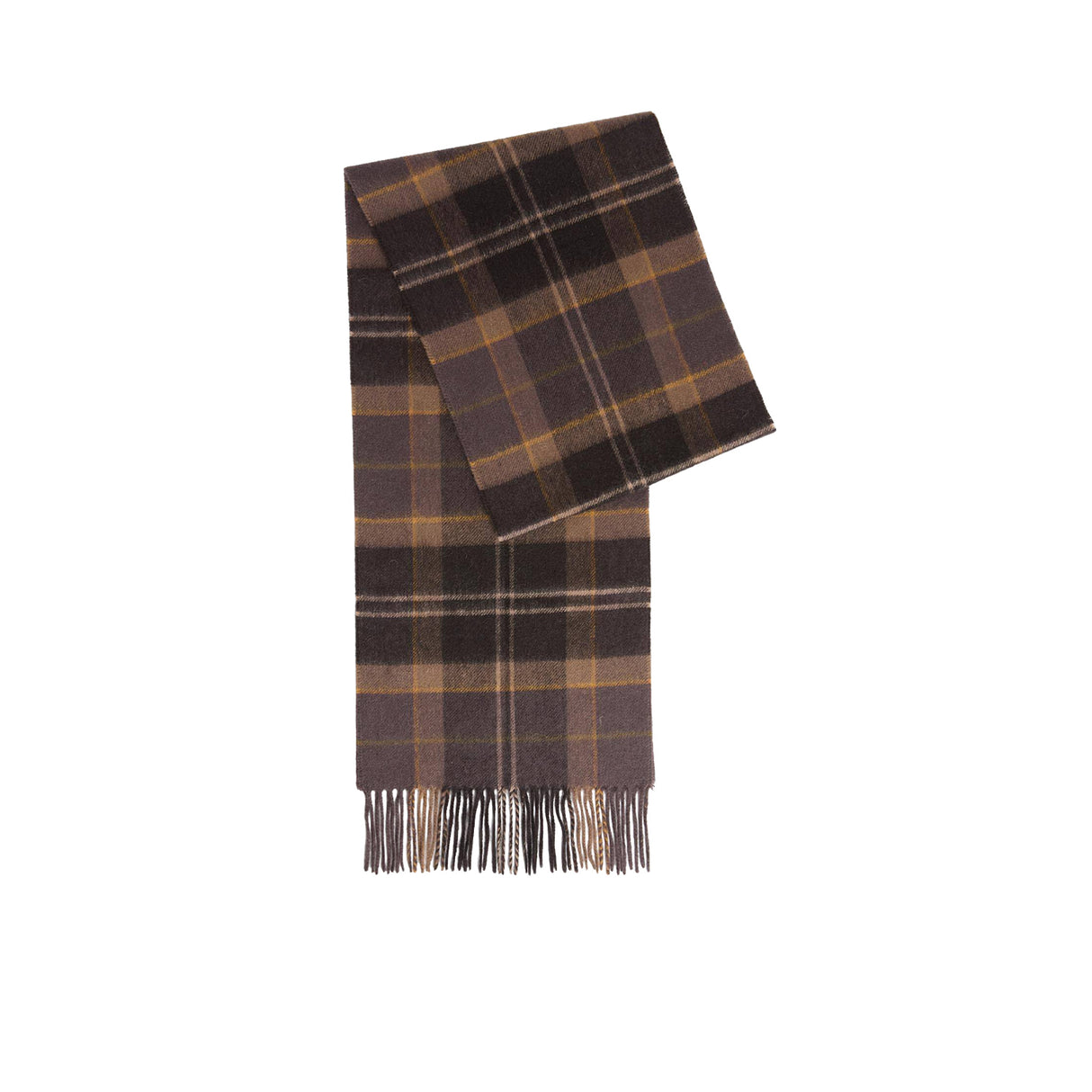 Barbour MINERAL TARTAN SCARF, Dark Brown