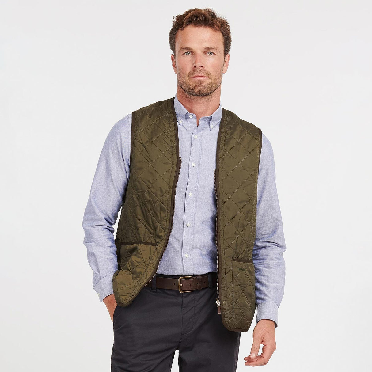 Barbour POLARQUILT WAISTCOAT/ZIP-IN LINE, Olive - Image 2