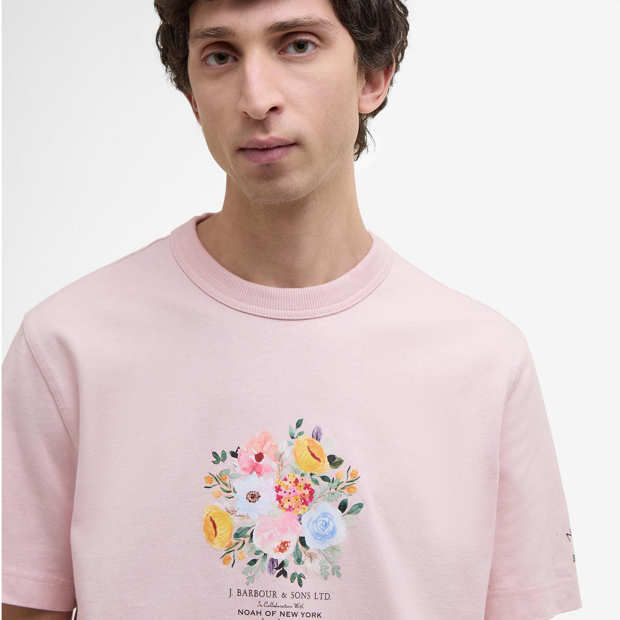 Barbour X Noah FLORAL T-SHIRT, Chalk Pink
